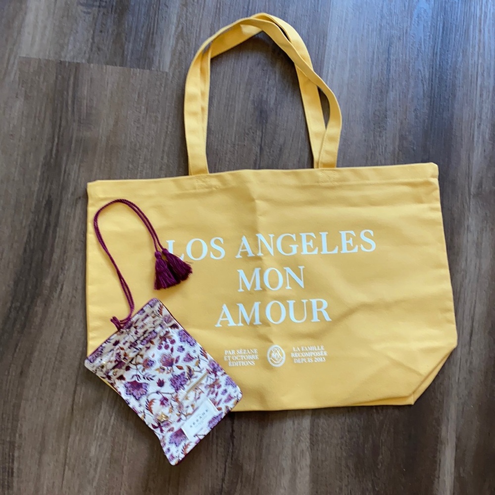 Sezane canvas bag with jewelry wrap